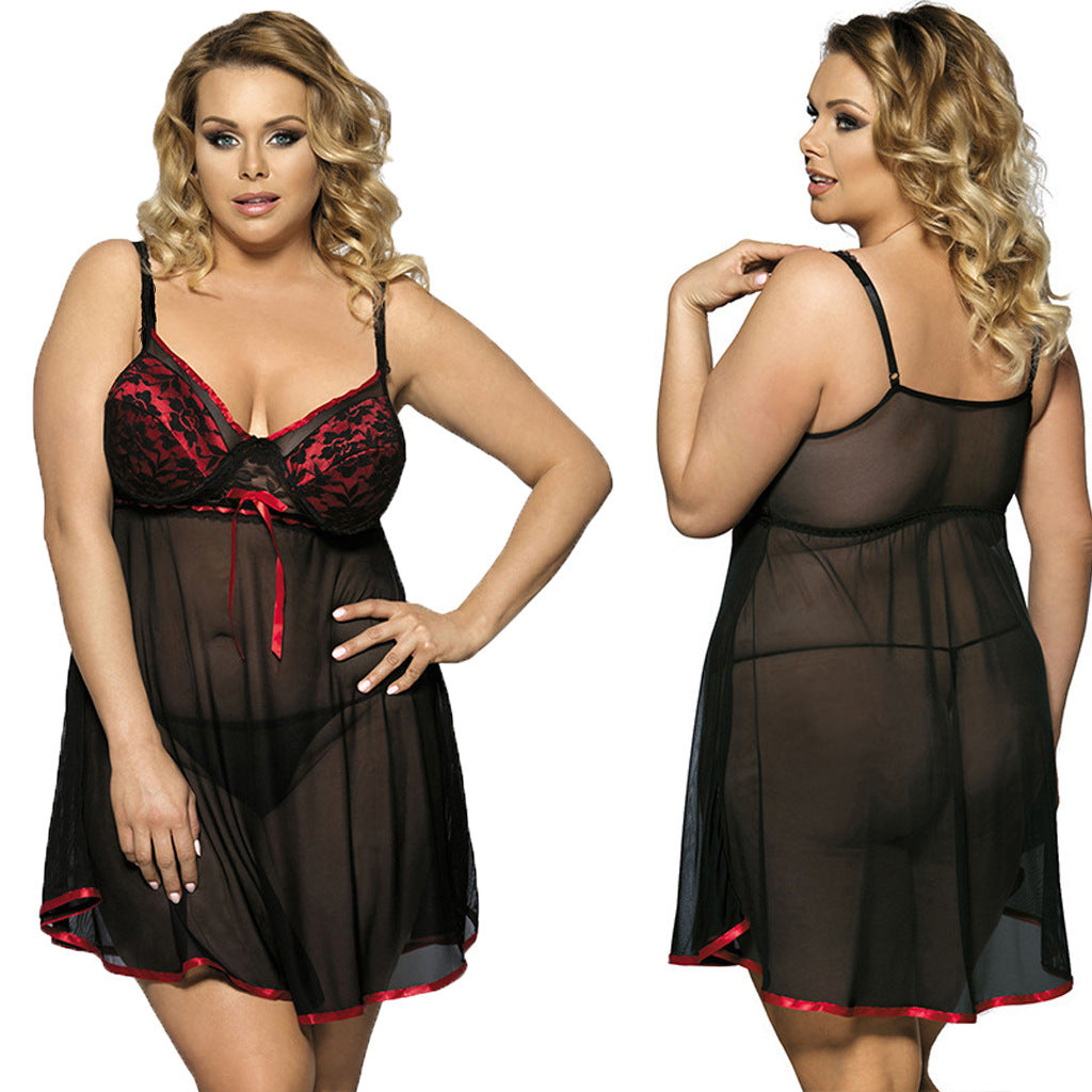 Plus Size Suspender Skirt Pajamas Nightdress seductive