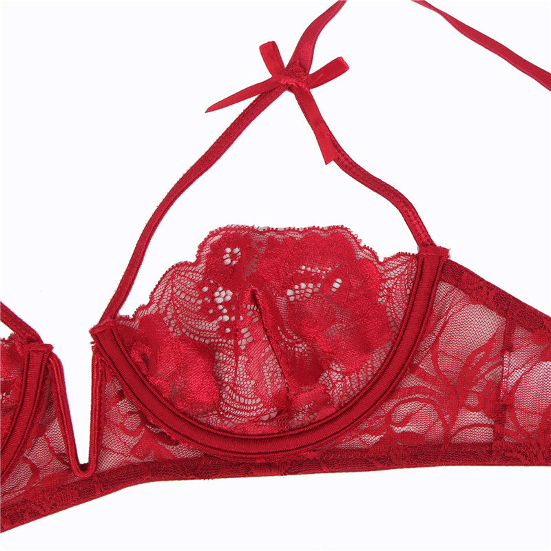 Plus Size Lace Bra, High Waist Panties seductive Lingerie