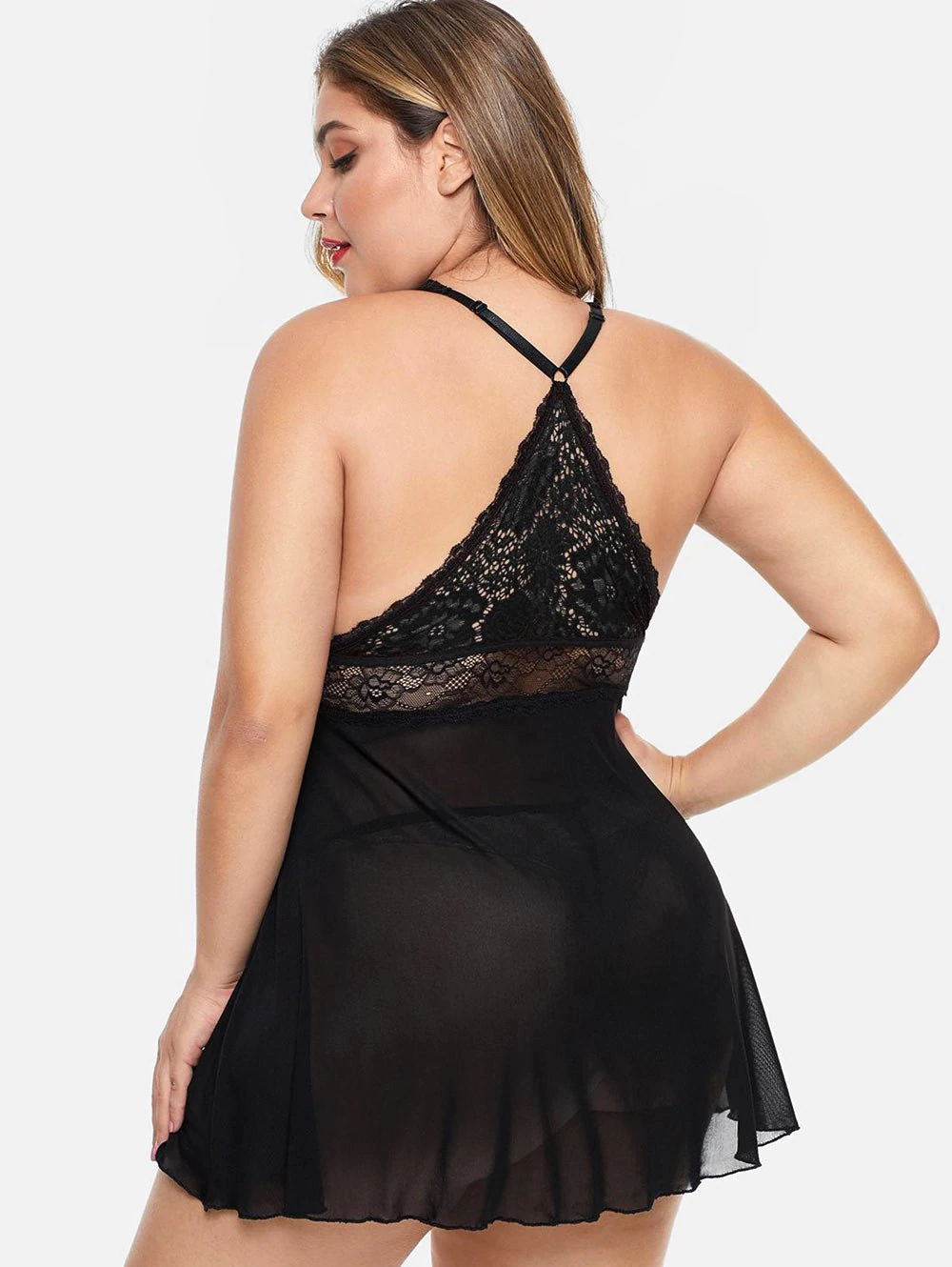 Plus Size Women's seductive Sling Pajamas Nightdress