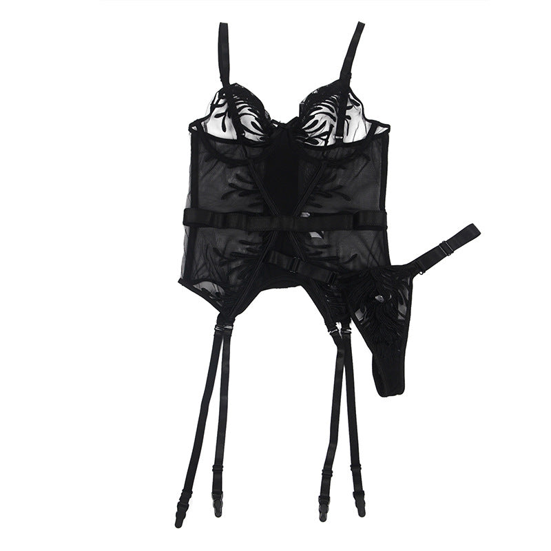 Women Multi Color Mesh Nightdress Transparent seductive