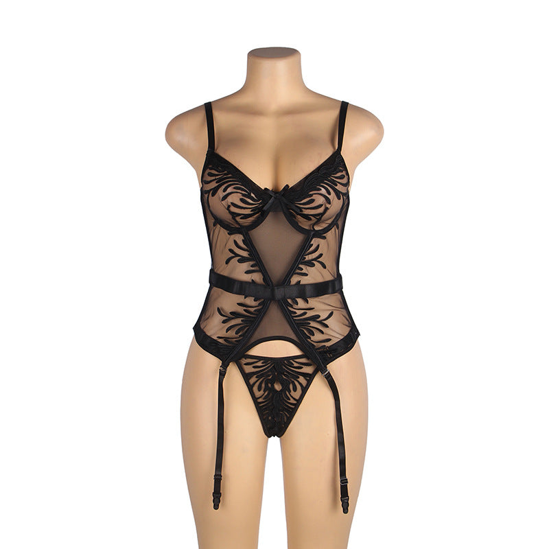 Women Multi Color Mesh Nightdress Transparent seductive