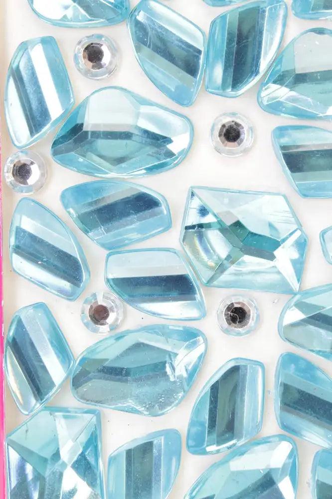 Bahama Blue Faceted Beaded Gemstone Stickers