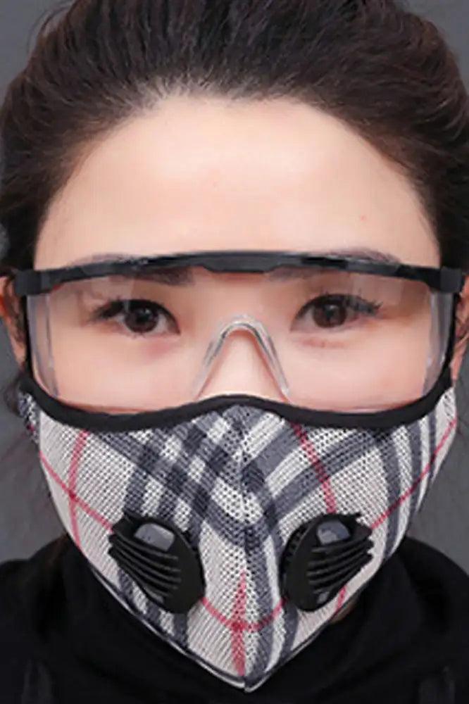 Beige Black Double Respirator Filter Face Mask - Babewear