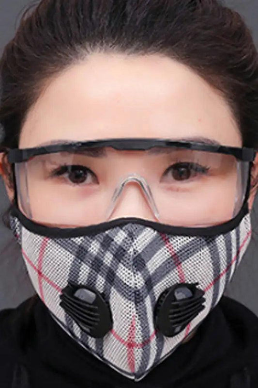 Beige Black Double Respirator Filter Face Mask - Babewear