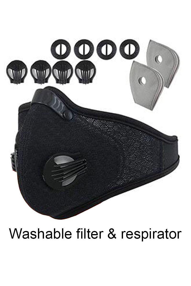 Black Netted Filter One Piece Face Mask