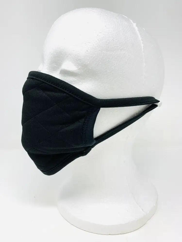 Black Quilted Reversible Washable Face Mask