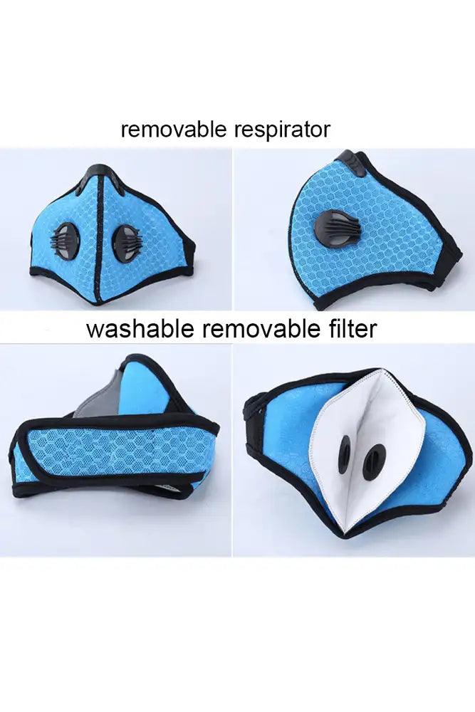 Blue Netted Filter One Piece Face Mask