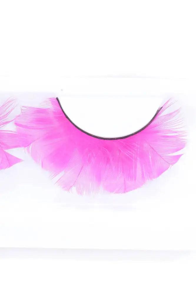 Fuchsia Faux Feather Eyelashes