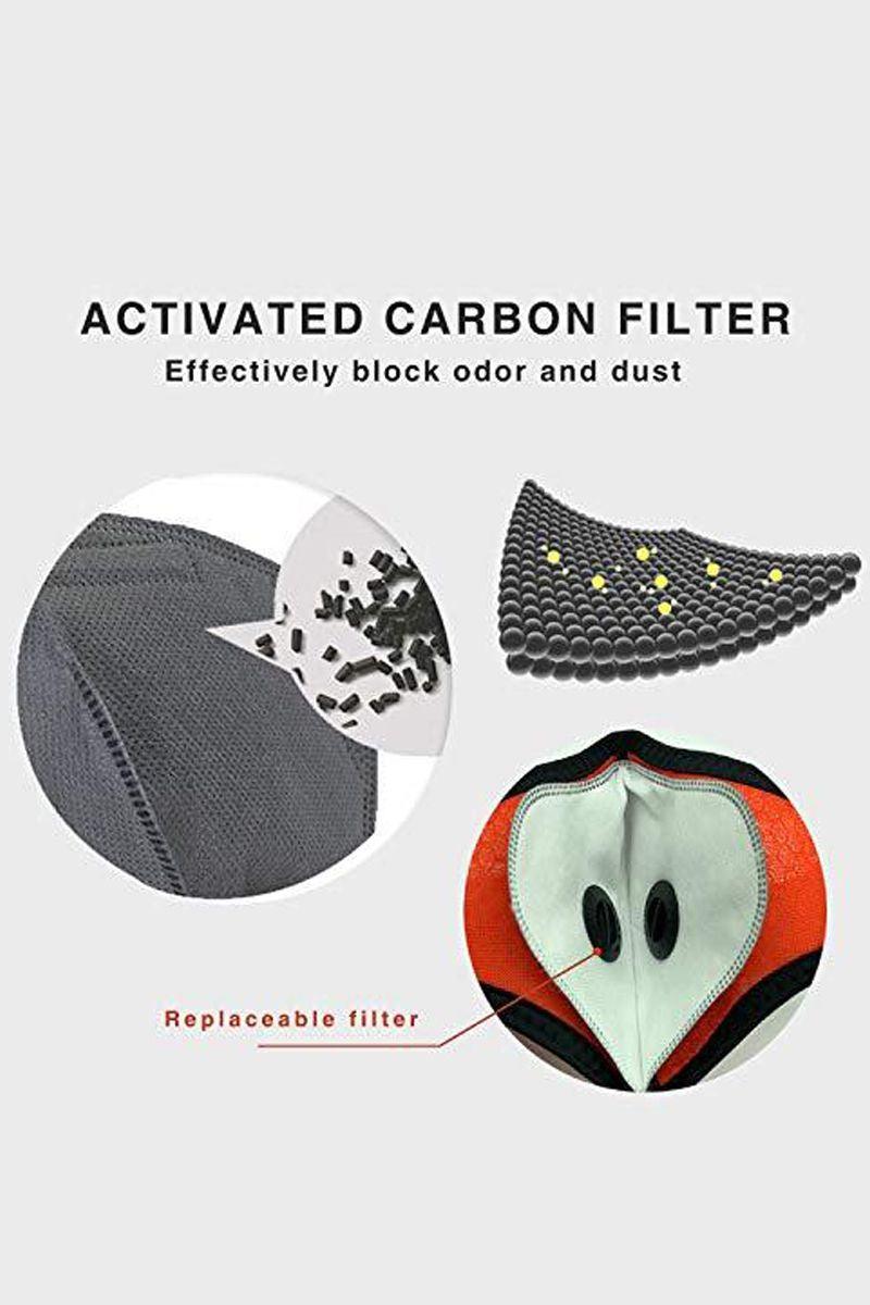 Orange Netted Filter One Piece Face Mask