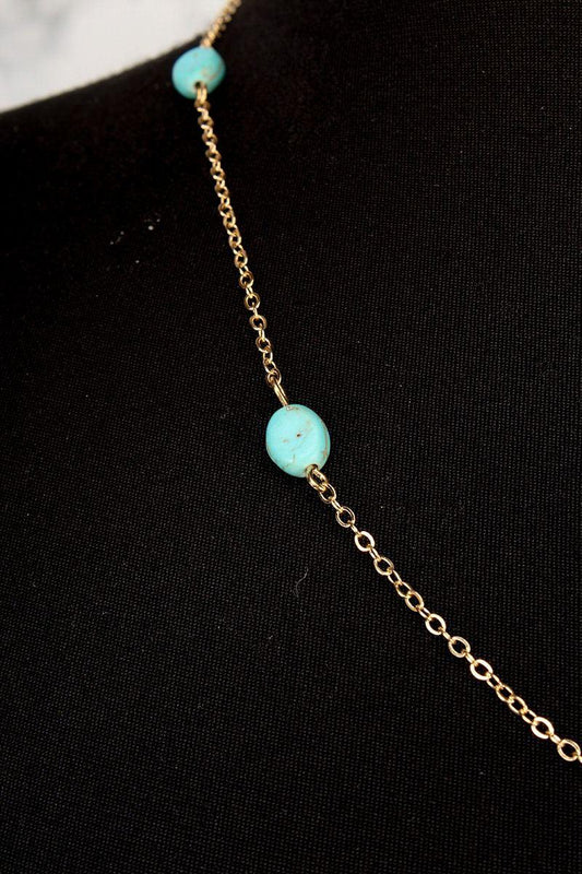 Sexy Gold Beaded Accent Simple Necklace