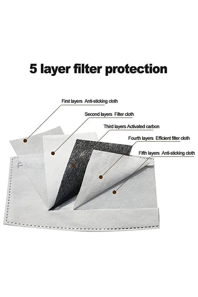 White Replaceable Protective Filter For Mask 10 Pieces