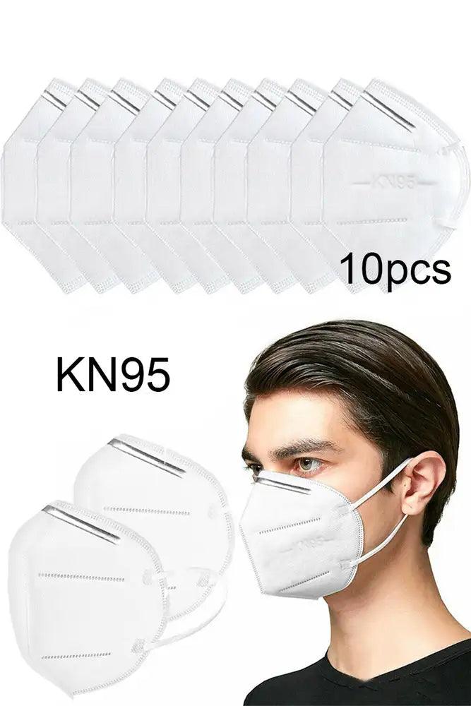 White Surgical Reusable 5 Layer KN95 10 Piece Face Mask