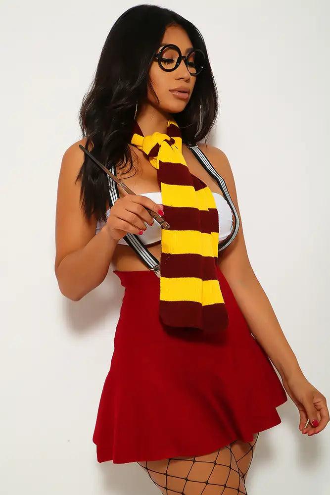Wine Yellow Sexy Wizard 4 Piece Harry Halloween Costume