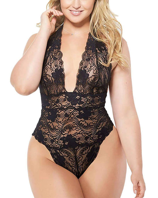 Plus Size Lace Jumpsuit One-Piece Pajamas Nightdress