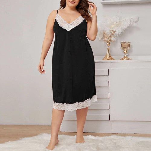 Plus Size Suspender Skirt Pajamas Home Dress seductive