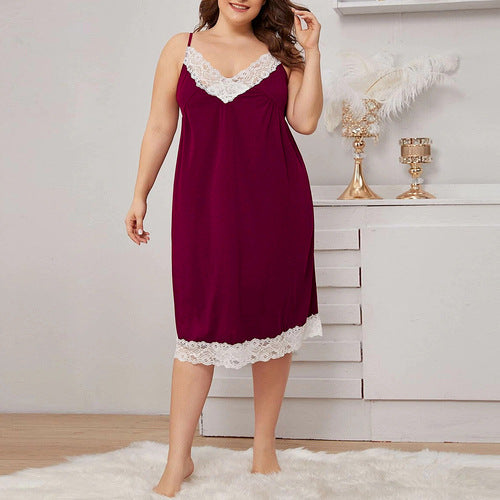 Plus Size Suspender Skirt Pajamas Home Dress seductive