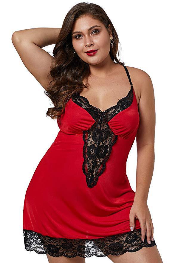 Plus Size Cami Dress Nightdress seductive Pajamas Lingerie