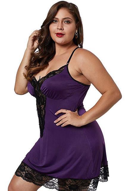 Plus Size Cami Dress Nightdress seductive Pajamas Lingerie