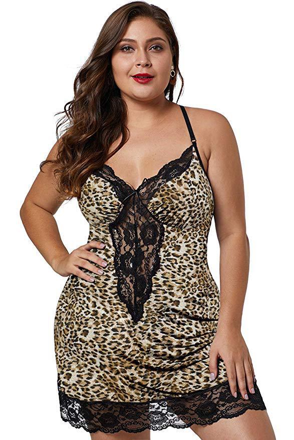 Plus Size Cami Dress Nightdress seductive Pajamas Lingerie