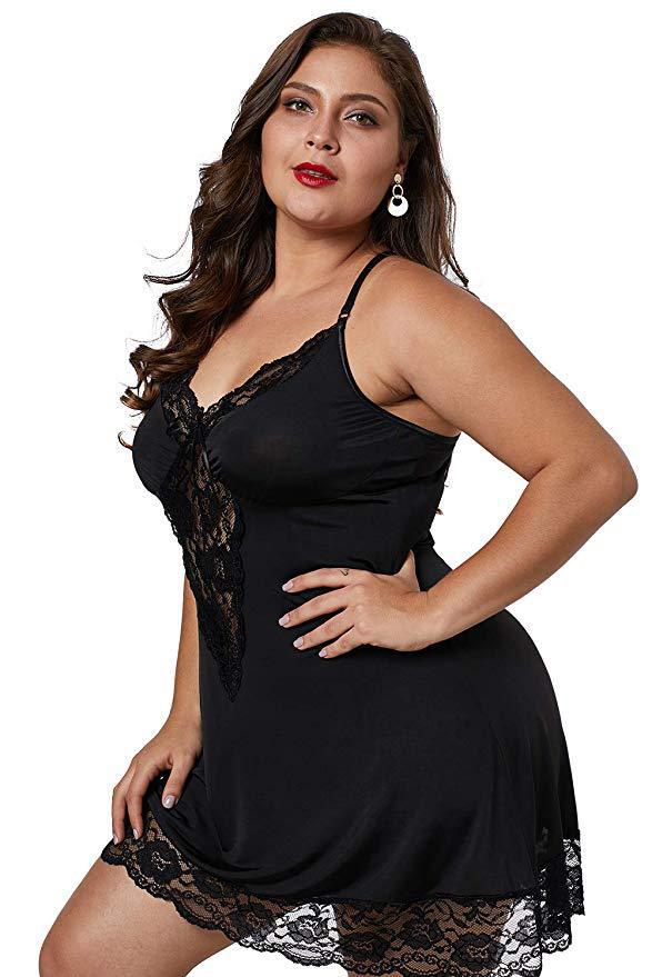 Plus Size Cami Dress Nightdress seductive Pajamas Lingerie