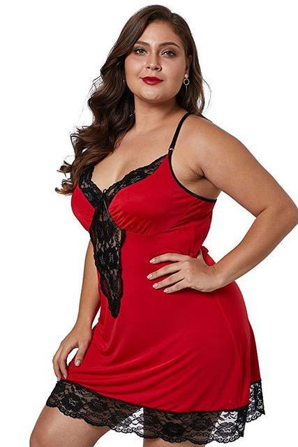 Plus Size Cami Dress Nightdress seductive Pajamas Lingerie