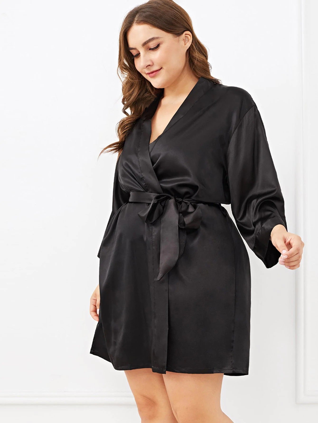 Plus Size seductive Nightgown Pajamas Bathrobe Set