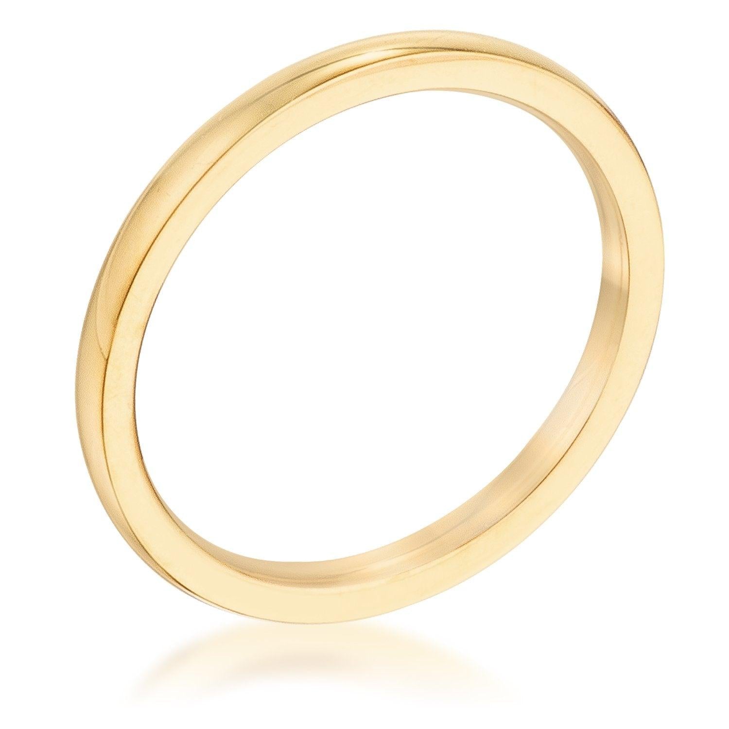 2 mm IPG Gold Stainless Steel Wedding Band - Babewear