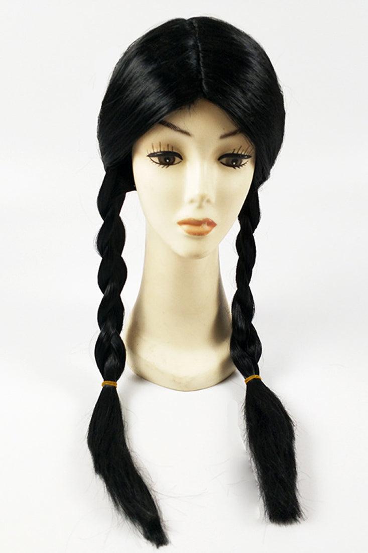 Black Braided Wednesday Adams Long Hair Wig