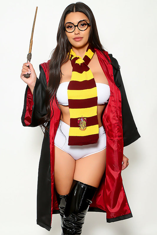 Burgundy Sexy Wizard 3 Piece Harry Halloween Costume