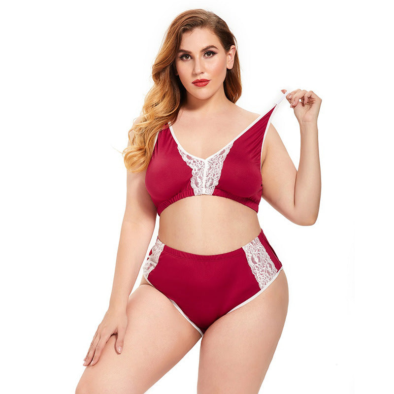 Plus Size Milk Silk Swimwear seductive Lingerie Suit