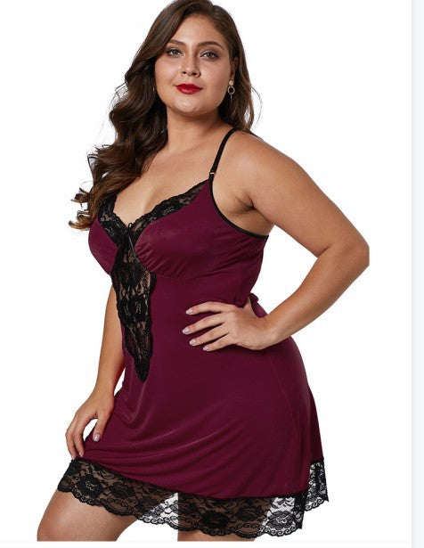 Plus Size Cami Dress Nightdress seductive Pajamas Lingerie