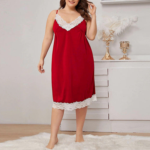 Plus Size Suspender Skirt Pajamas Home Dress seductive