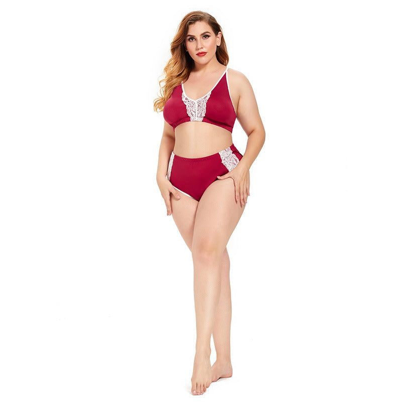 Plus Size Milk Silk Swimwear seductive Lingerie Suit