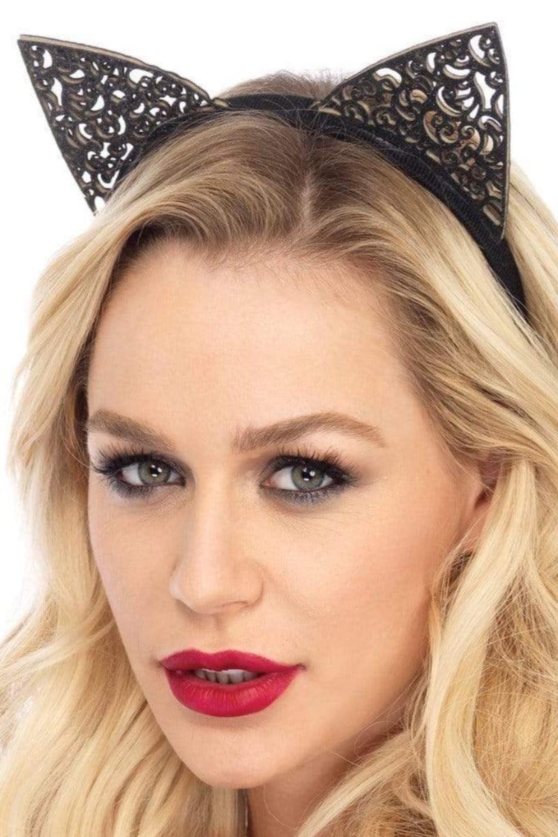 Back Glittery Cat Ear Costume Accessory Headband