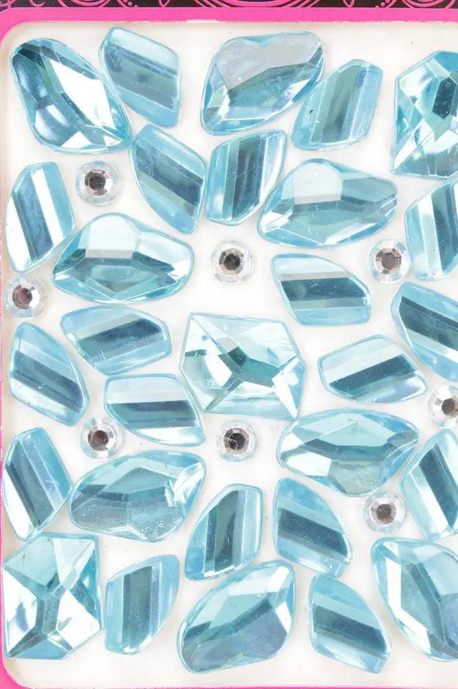 Bahama Blue Faceted Beaded Gemstone Stickers