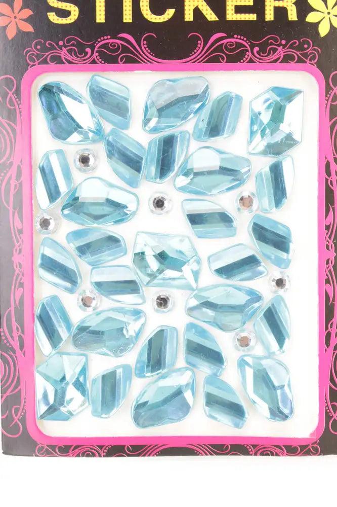 Bahama Blue Faceted Beaded Gemstone Stickers