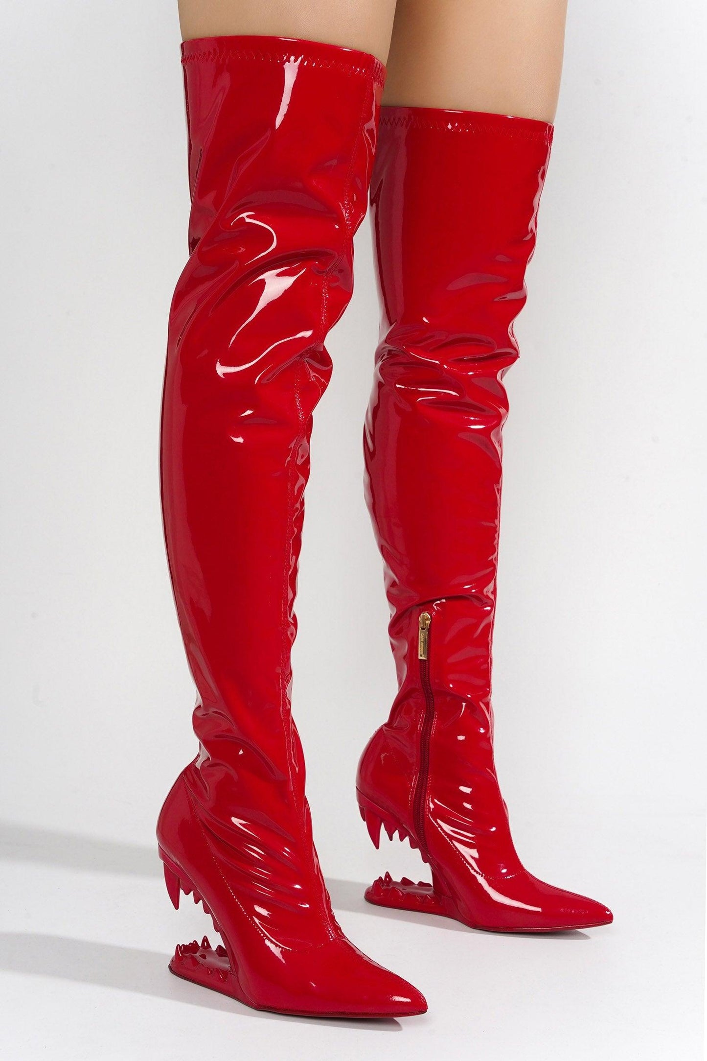 BAKU - RED Thigh High Boots