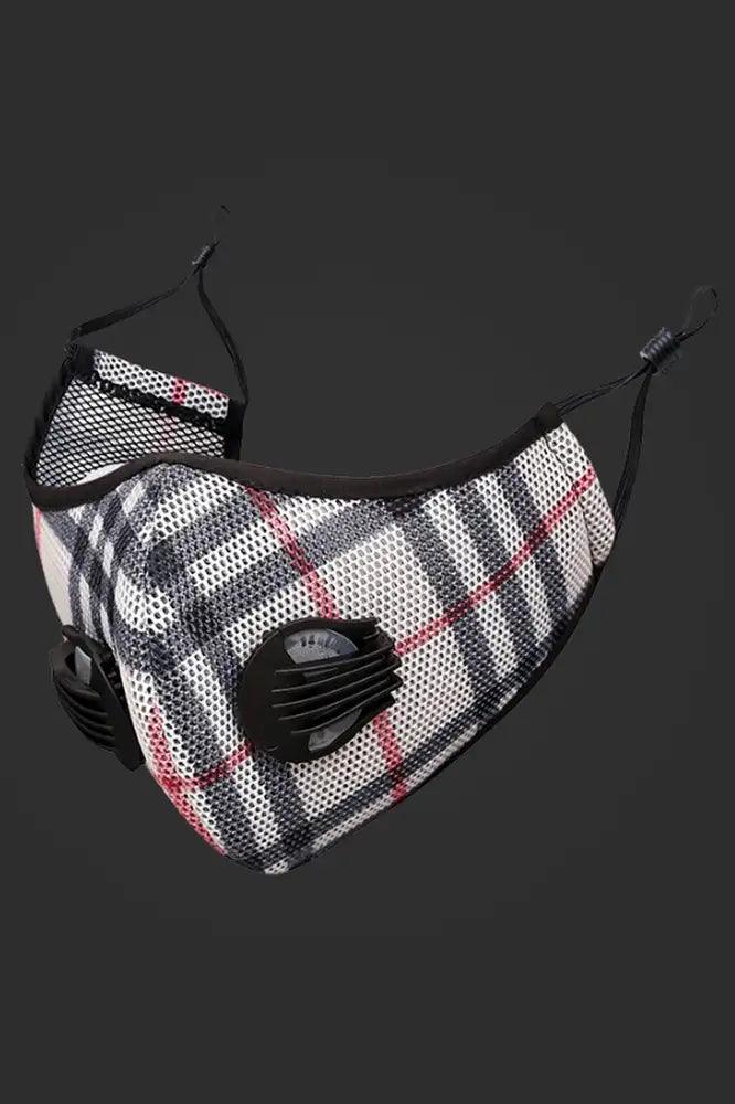 Beige Black Double Respirator Filter Face Mask