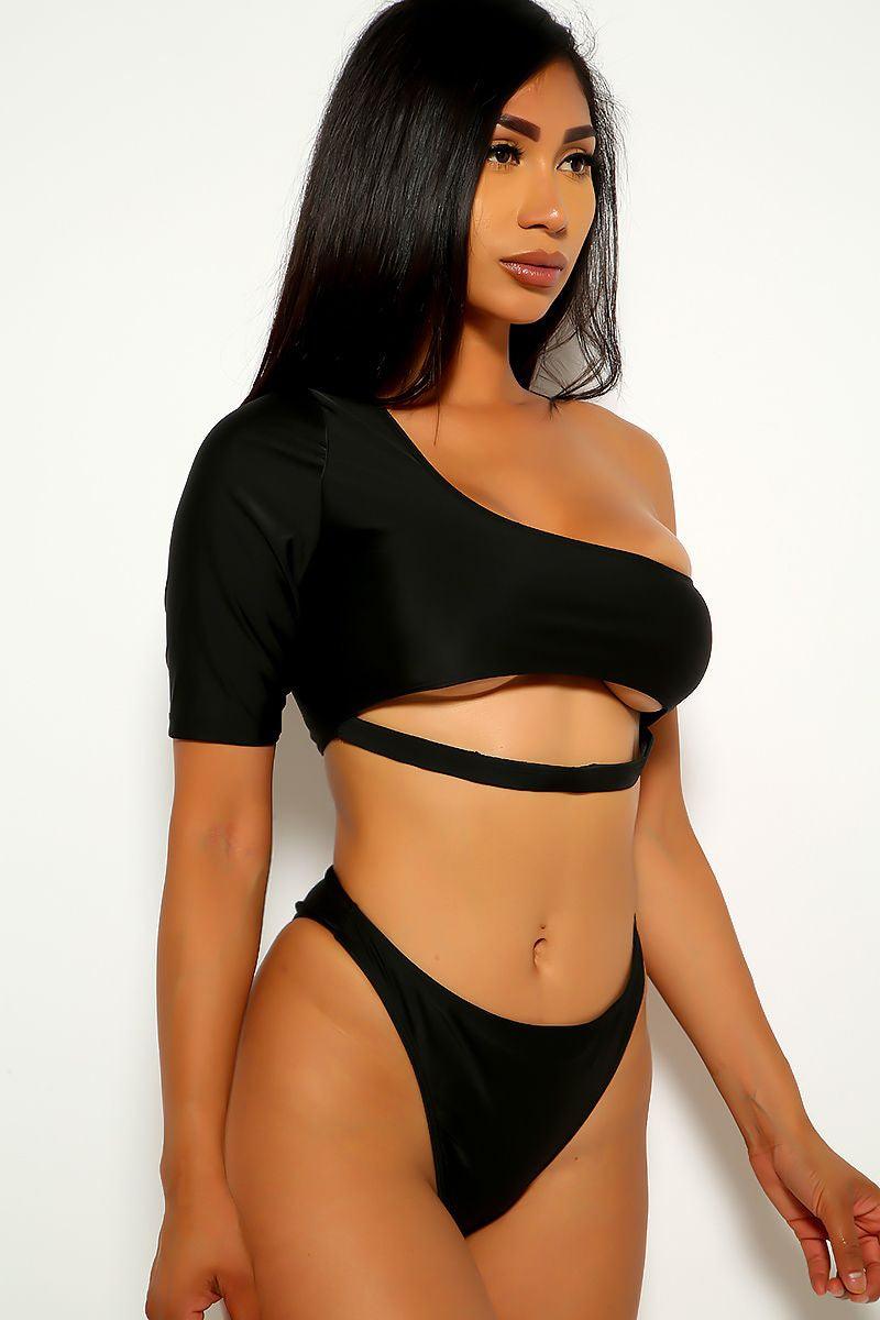 Black Cut Out Two Piece Swimsuit