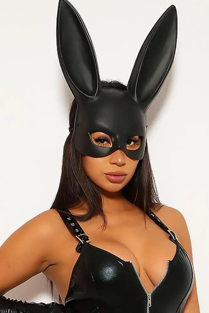 Black Dark Bunny Mask Costume Accessory