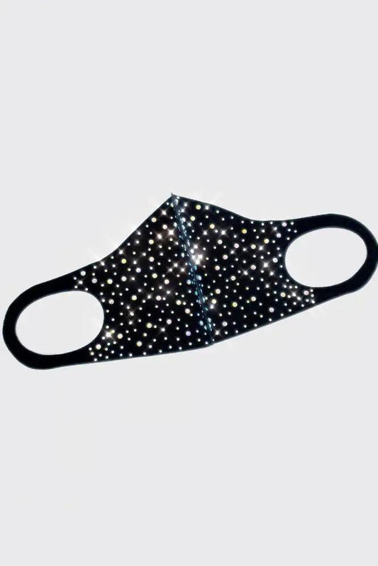 Black Diamond Rhinestone Face Mask