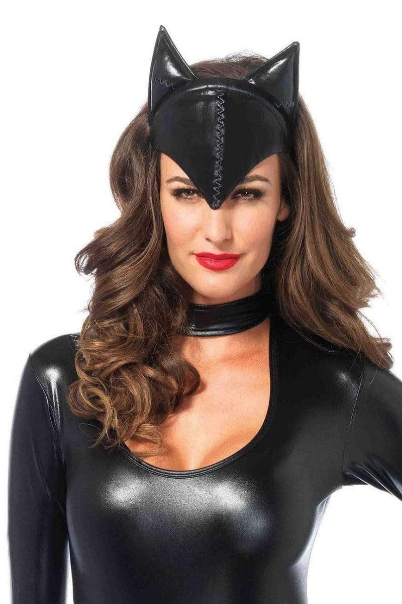 Black Feline Costume Accessory Mask Headband