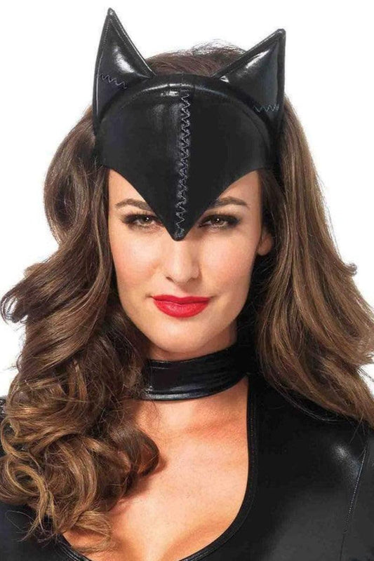 Black Feline Costume Accessory Mask Headband