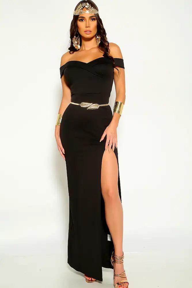 Black Gold Off the Shoulder Goddess 3 Piece Costume - Babewear