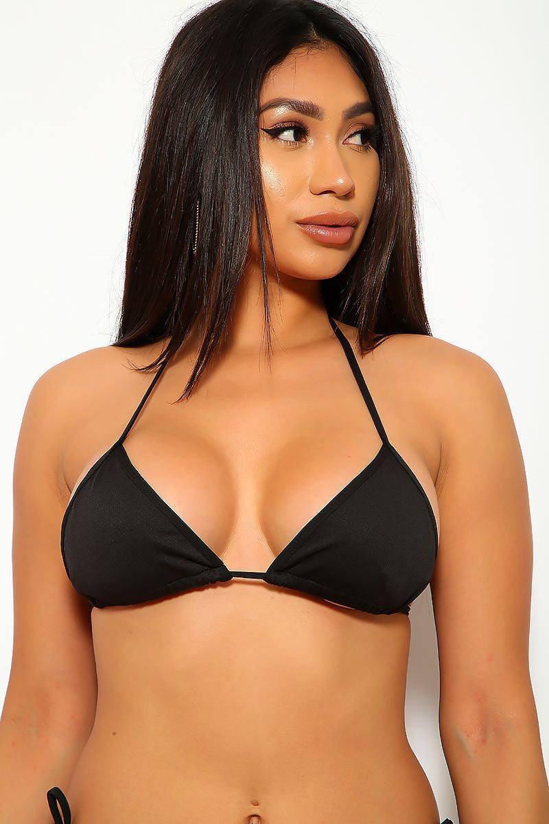 Black Halter Swimsuit Top