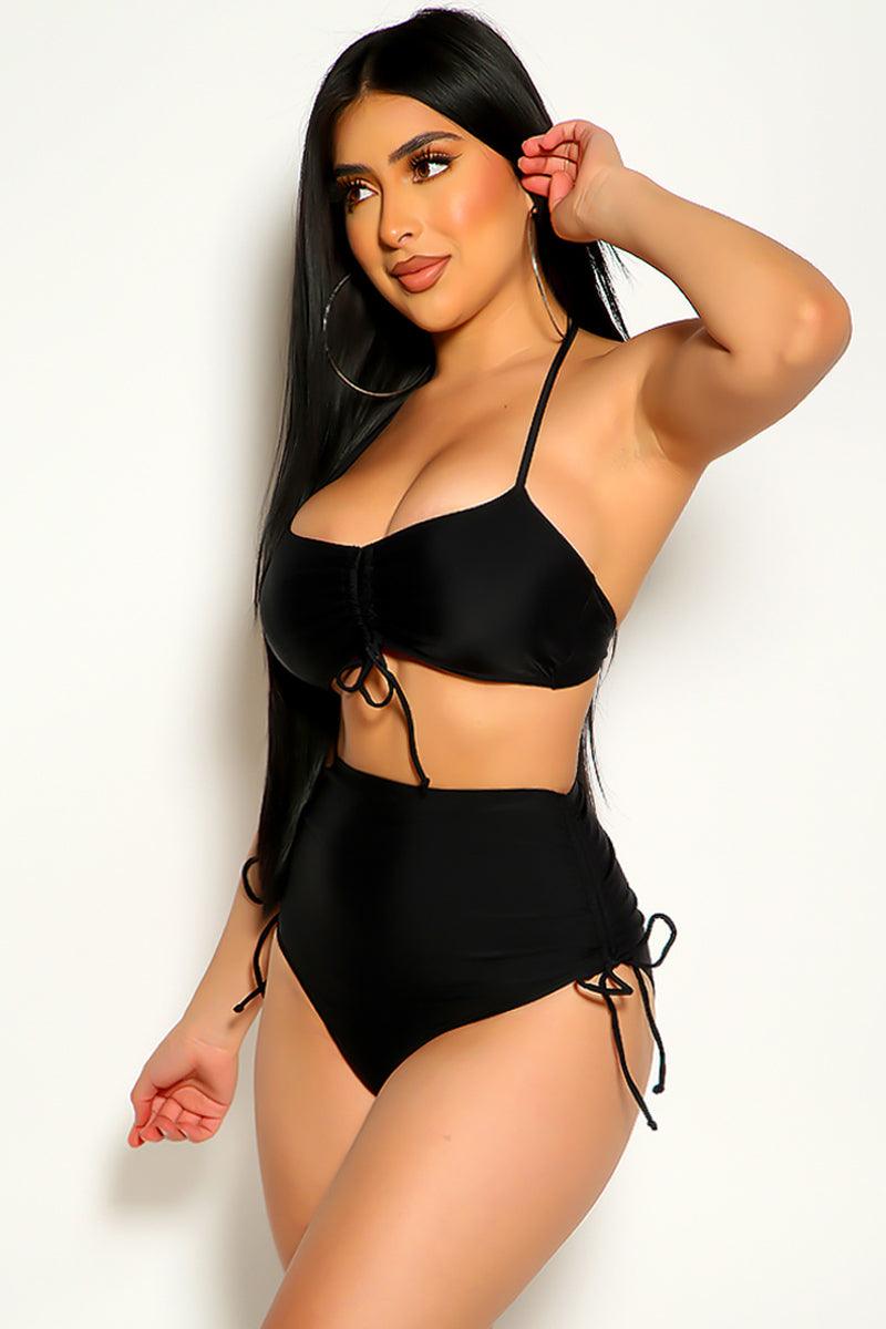 Black High Waist Two Piece Swimsuit