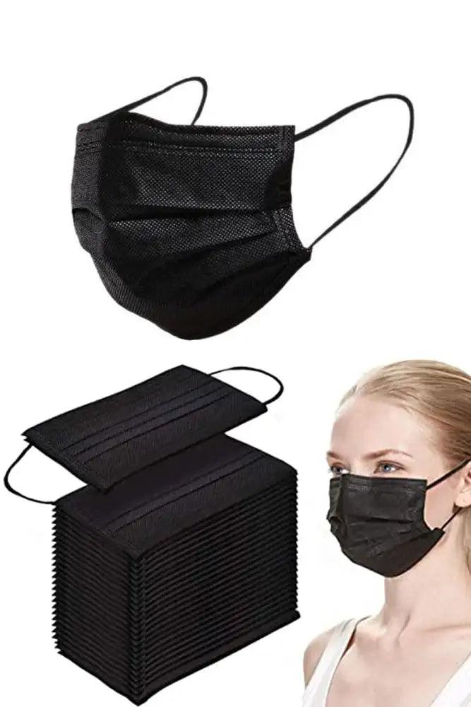 Black Medical Disposable 10 Piece Facemasks - Babewear