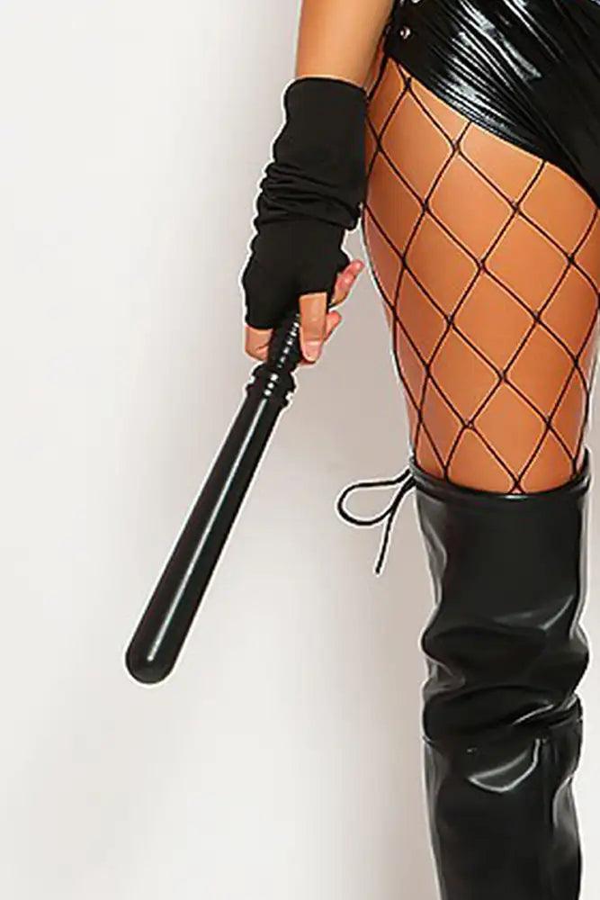 Black Police Cop Baton Costume - Babewear