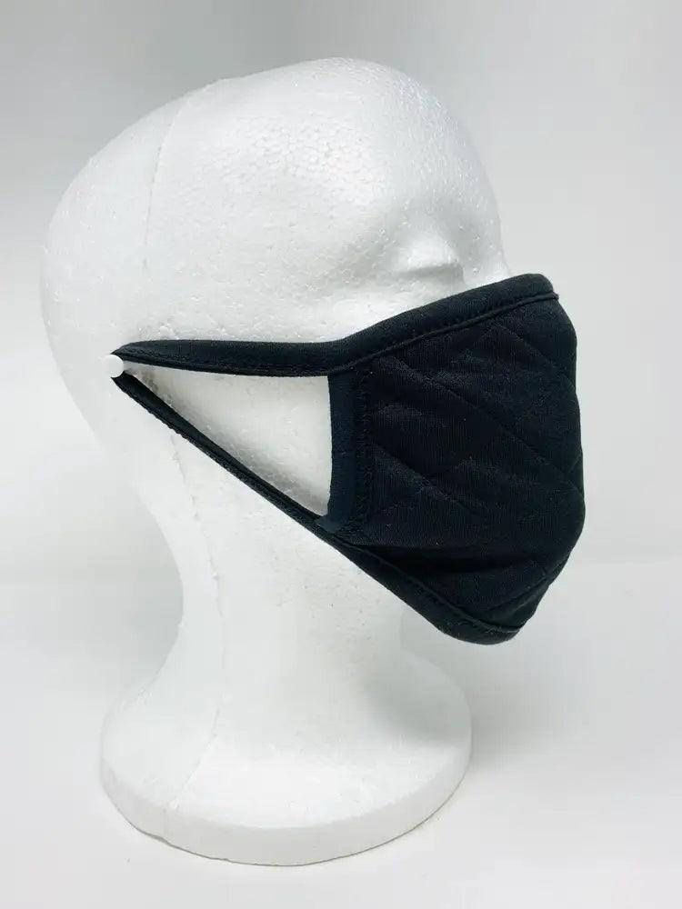 Black Quilted Reversible Washable Face Mask