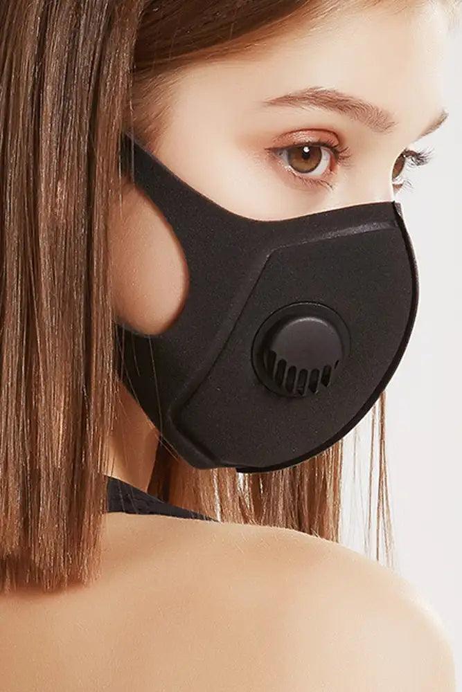 Black Respirator Washable Reusable 3 Piece Face Mask